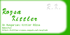 rozsa kittler business card